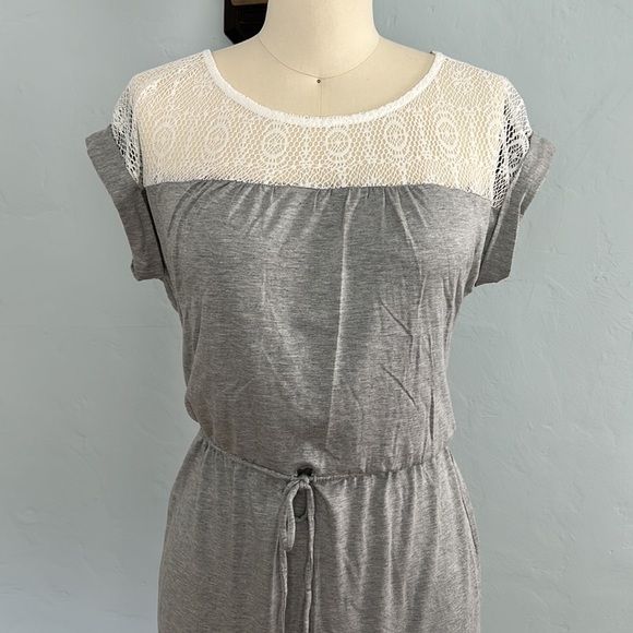 ELLA MOSS for Piperlime Jersey Lace Yoke Cowl Back Neck Maxi Dress - Small - Picture 3 of 16